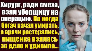 Хирург ради смеха взял уборщицу на сложную операцию Но когда богатый пациент начал умирать [upl. by Aerdnat]