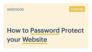 Webnode  How to Password Protect your Website [upl. by Freytag]