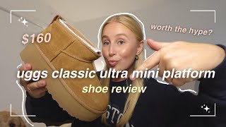 watch BEFORE you buy  ugg classic ultra mini platform boot review amp try on haul 👟✨ [upl. by Hanala]