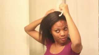 NATURAL HAIR How to Wrap Straightened Hair at Night [upl. by Artus]