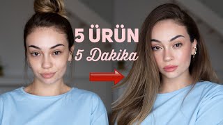 5 Ürün ile 5 Dakika da Makyaj⭐️ [upl. by Burny]