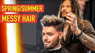 Mens SpringSummer Messy Haircut amp Hairstyle  Cool Modern Mens Hair 2019 [upl. by Ivetts]