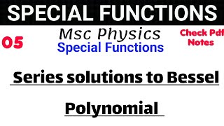 Series Solutions to Bessel Polynomial mathematicalphysics mscphysics itschemistrytime [upl. by Notnilk494]