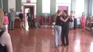 Argentine Tango Milonga Dance Demo basic Steps ochos sacadas wwwtangonationcom 7212013 [upl. by Alleber]