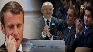 İlham Əliyevdən Makrona və Borelə şillə kimi sözlər  Belə alqışlandı [upl. by Attirb]