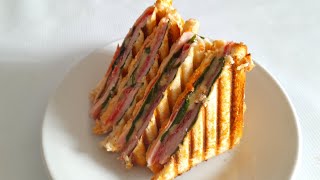 How To Make a Sandwich In Sandwich Maker  ham and cheese sandwich  sandwich maker recipes [upl. by Kara-Lynn520]