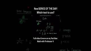 Series of the Day Does it converge or diverge mathwithprofessorv calculus sequencesandseries [upl. by Ylekalb885]