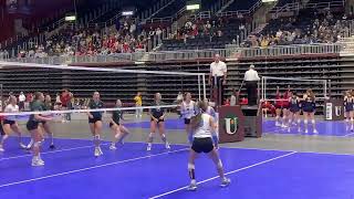 Kelly Walshs Lillian Hudson with the kill against Cheyenne East on Thursday at state volleyball [upl. by Thayne]