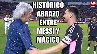 HISTÓRICO Así fue el Precioso Abrazo entre Mágico González y Messi en El Salvador [upl. by Eelam]