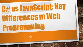 C vs JavaScript Key Differences in Web Programming [upl. by Mel]