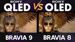 Sony BRAVIA 9 QLED vs BRAVIA 8 OLED TV Comparison in HDR [upl. by Avrit]