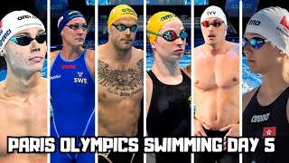 Day 5 Olympic Swimming  Paris 2024  Mens amp Womens 100 Freestyle  Leon Marchands Double [upl. by Ehsom]