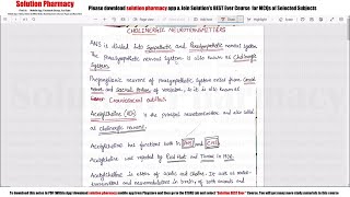 Class 27 Cholinergic Neurotransmitters Part 01  Introduction  Medicinal Chemistry 01  BPharm [upl. by Tai]