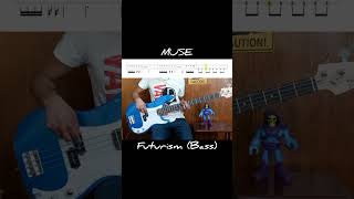 MUSE  Futurism 🎸🎶 Bass quotWATCH FULL COVER WITH TABSquot muse bass tutorial cover shorts [upl. by Llemij]