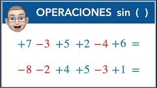 Operaciones con números enteros sin paréntesis [upl. by Klatt]