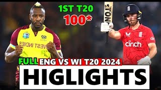 West Indies vs England T20 highlights  full match highlights  WI vs ENG highlights [upl. by Ahsat]