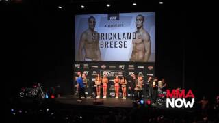 Sean Strickland vs Tom Breese UFC 199 Weigh ins [upl. by Weinert554]