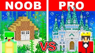 NOOB vs PRO UNDERWATER CASTLE HOUSE Build Challenge in Minecraft [upl. by Naud356]