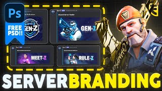 How To Create a Stunning Brand for a Discord Gaming Community server  FREE PSD  EagleDzn [upl. by Aihsiym]