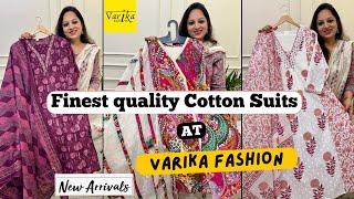 Finest Quality Cotton Suits of Premium Quality at Varika Fashion Suits in Pure Cotton Stylish Suits [upl. by Sancho]