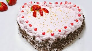 Eggless Strawberry Cake in Pressure Cooker  स्ट्रॉबेरी केक बनाए कुकर में  Kabitaskitchen [upl. by Airret]