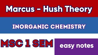 Marcus  Hush Theory inorganic chemistry Msc 1 sem easy notes [upl. by Akimit]