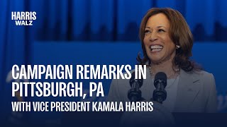 Vice President Kamala Harris on the Economy  Live from Pittsburgh Pennsylvania  HarrisWalz 2024 [upl. by Aleet221]