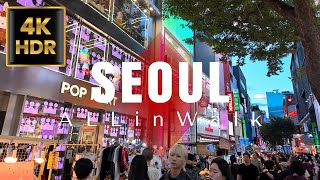 Hoehyeondong  Myeongdong Shopping Street Seoul Korea  회현동  명동 쇼핑거리  4K HDR [upl. by Imhsar]