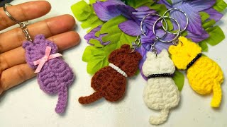 CROCHET CAT KEYCHAIN  HOW TO CROCHET CAT KEYCHAIN  CROCHET CAT TUTORIAL FOR BEGINNERS [upl. by Nnaer841]