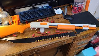 ZS M870 Shell Ejecting Foam Dart Shotgun BLASTER [upl. by Sabino332]