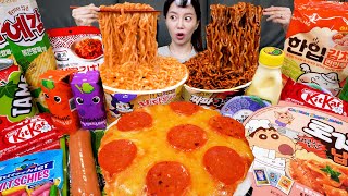 편의점 🧡 직접 만든 치즈피자 치즈불닭 짜파구리 디저트 먹방 Korean convenience Store Food Ramyun Dessert Mukbang ASMR Ssoyoung [upl. by Oglesby174]