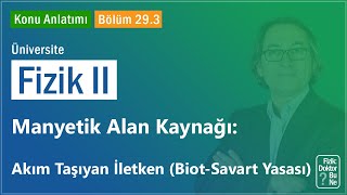 Üniversite Fizik II  Bölüm 293 Manyetik Alan Kaynağı Akım Taşıyan İletken BiotSavart Yasası [upl. by Atener]