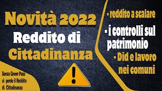 Novità 2022 Reddito di Cittadinanza [upl. by Rawde]