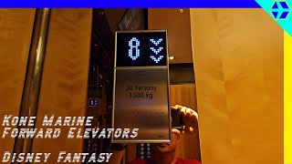 ABSOLUTELY ASTONISHING KONE Marine Traction Forward Elevators on the Disney Fantasy Cruise Ship [upl. by Onaicram]