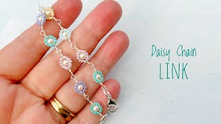 Wire Wrap Bracelet Tutorial  Seed Bead Daisy Chain Link [upl. by Crista]