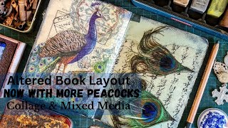 Altered Book Layout Collage Howto and Peacocks [upl. by Jarad]