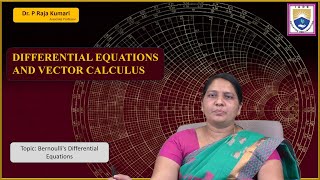 Bernoullis Differential Equations by Dr P Raja Kumari [upl. by Aihsenod68]