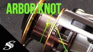 How to Tie Line to Reel Spool  Arbor Knot Tutorial [upl. by Laen]