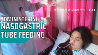 Administering a Nasogastric Tube Feeding  Return Demonstration [upl. by Orabel]