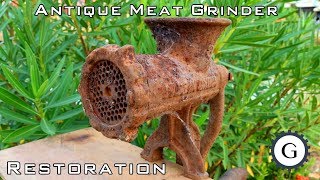 Antique Meat Grinder Restoration  Very Rusty Meat Grinder [upl. by Maida]