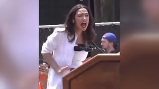 ‘Is she ok’ AOC loses it at Bronx rally [upl. by Onailil]