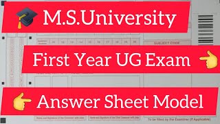 First Year UG Exam 🎓 MSUniversity 👉 Answer Sheet Model amp Time Management 👍 Exam Procedure 👏 Exam [upl. by Assiluj]