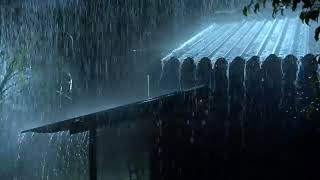 Relax amp Fall Asleep Instantly with Torrential Rain amp Powerful Thunder Sounds on Tin Roof at Night [upl. by Soracco591]