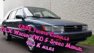 1992 Toyota Corolla DLX estate station Wagon 4WD 5Speed Manual with 163K miles 4x4 [upl. by Lemmie724]