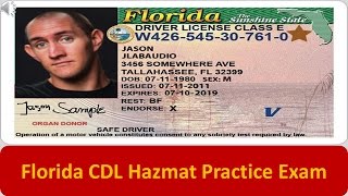 Florida CDL Hazmat Practice Exam [upl. by Donna]