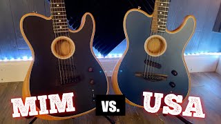 Fender Acoustasonic Telecaster  Mexican vs American [upl. by Ludeman]