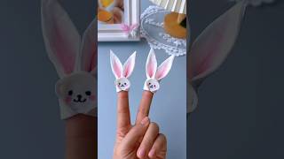 Beautiful finger rabbit tissue paper crafts art shorts short trending viralviral shorts [upl. by Eslek]