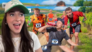 I REACTED TO CALFREEZYS WE RAN A DRUNK MARATHON [upl. by Llertac915]