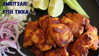 AMRITSARI FISH TIKKA RECIPE  How To Make Fish Tikka On Tawa  Restaurant Style Spicy Fish Tikka [upl. by Lucilla]