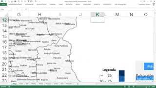 Mapa Polski Excel odc 15  Jak pokazać na mapie nazwy powiatów i gmin [upl. by Aivek]